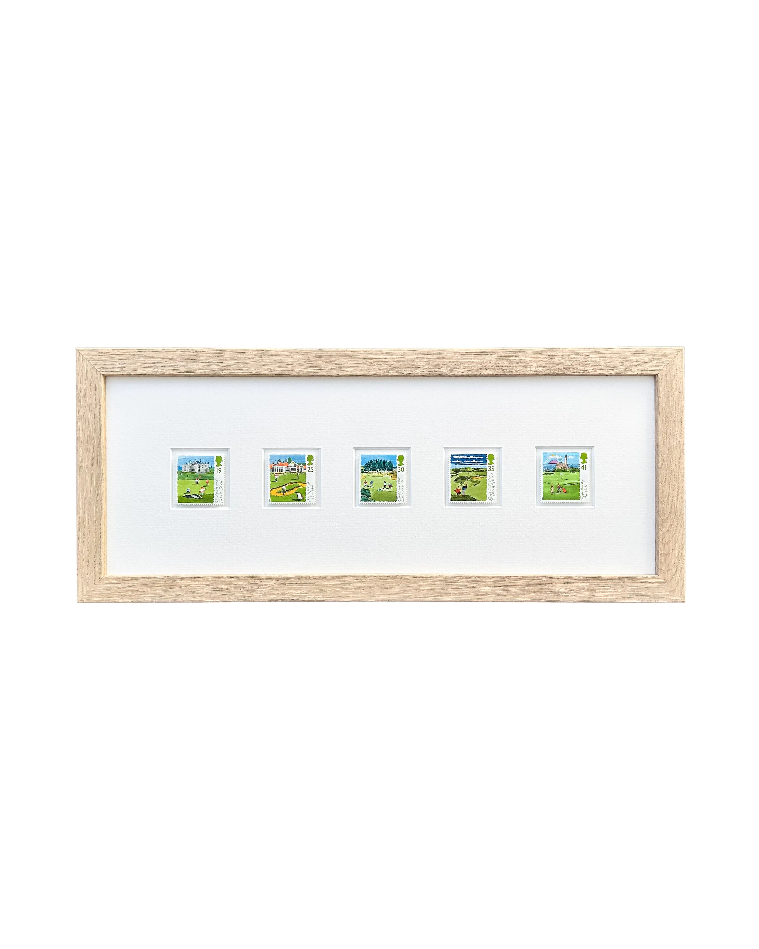 Scottish Golf Courses, Five Framed Stamps
