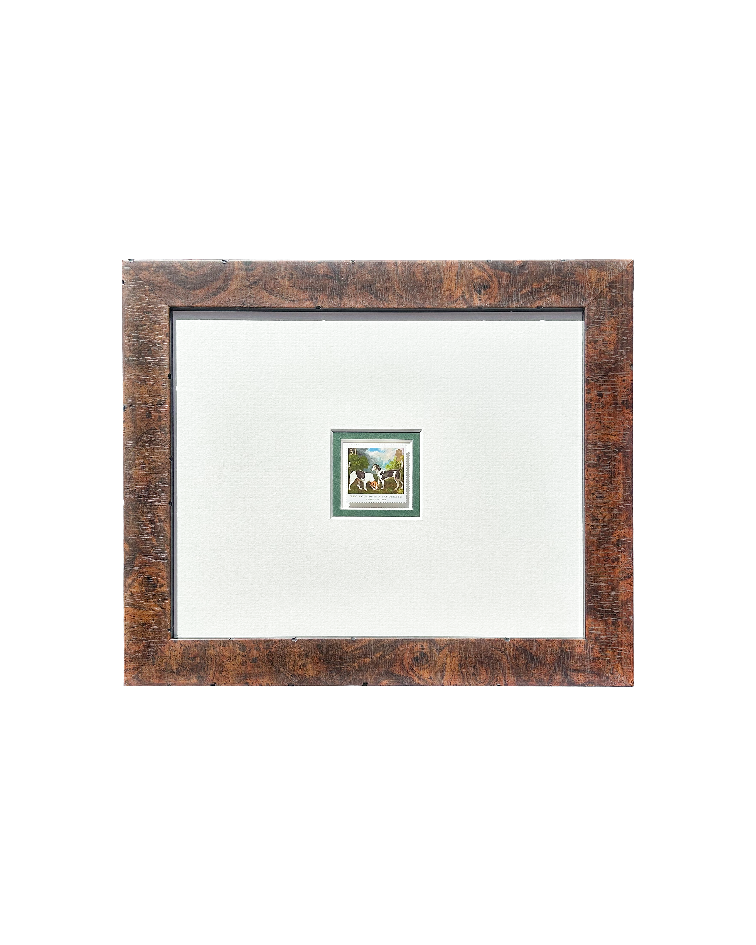 Two Hounds in a Landscape - Framed Stamp