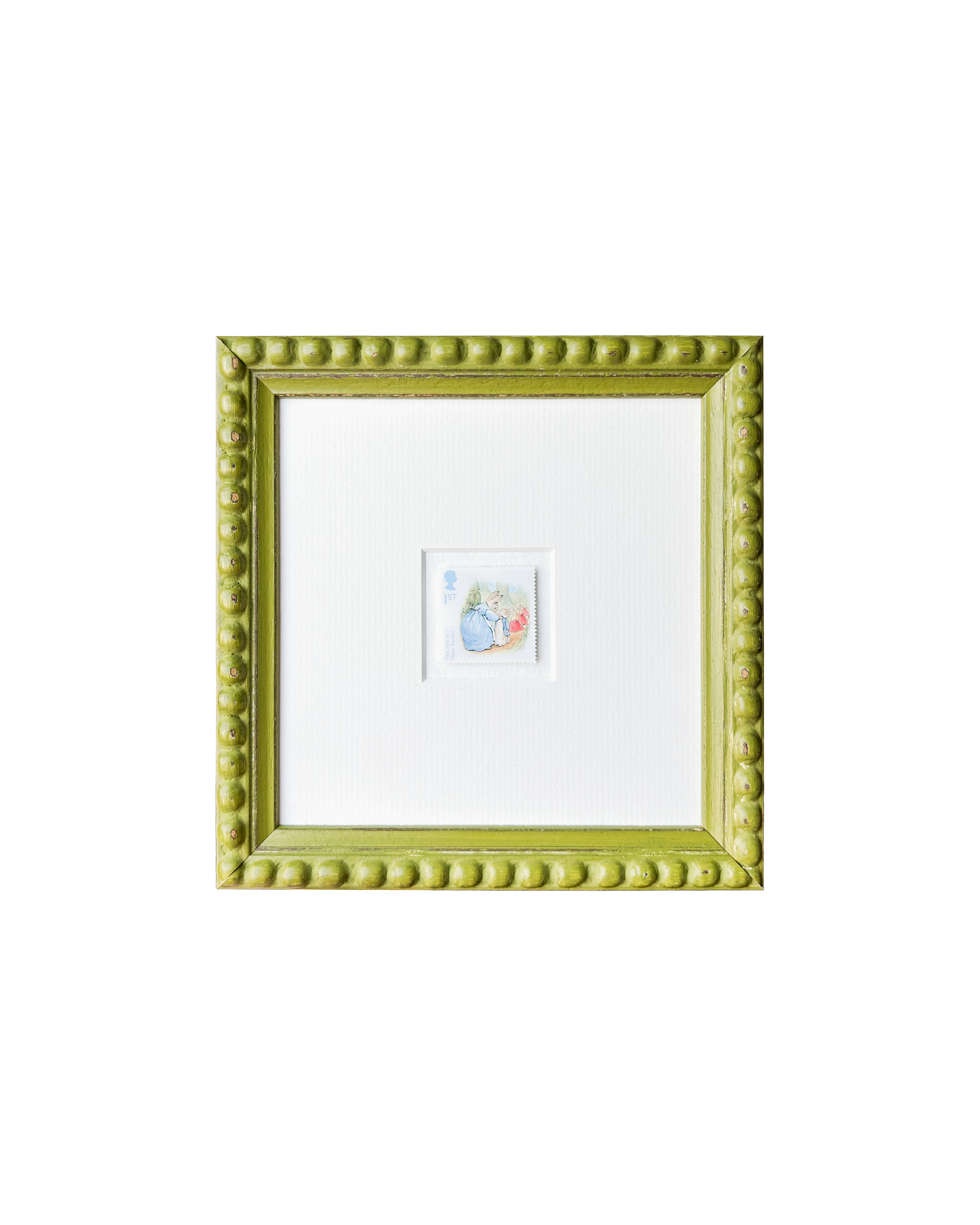 Mrs Rabbit Buttoning Peter's Coat - Framed Beatrix Potter Stamp