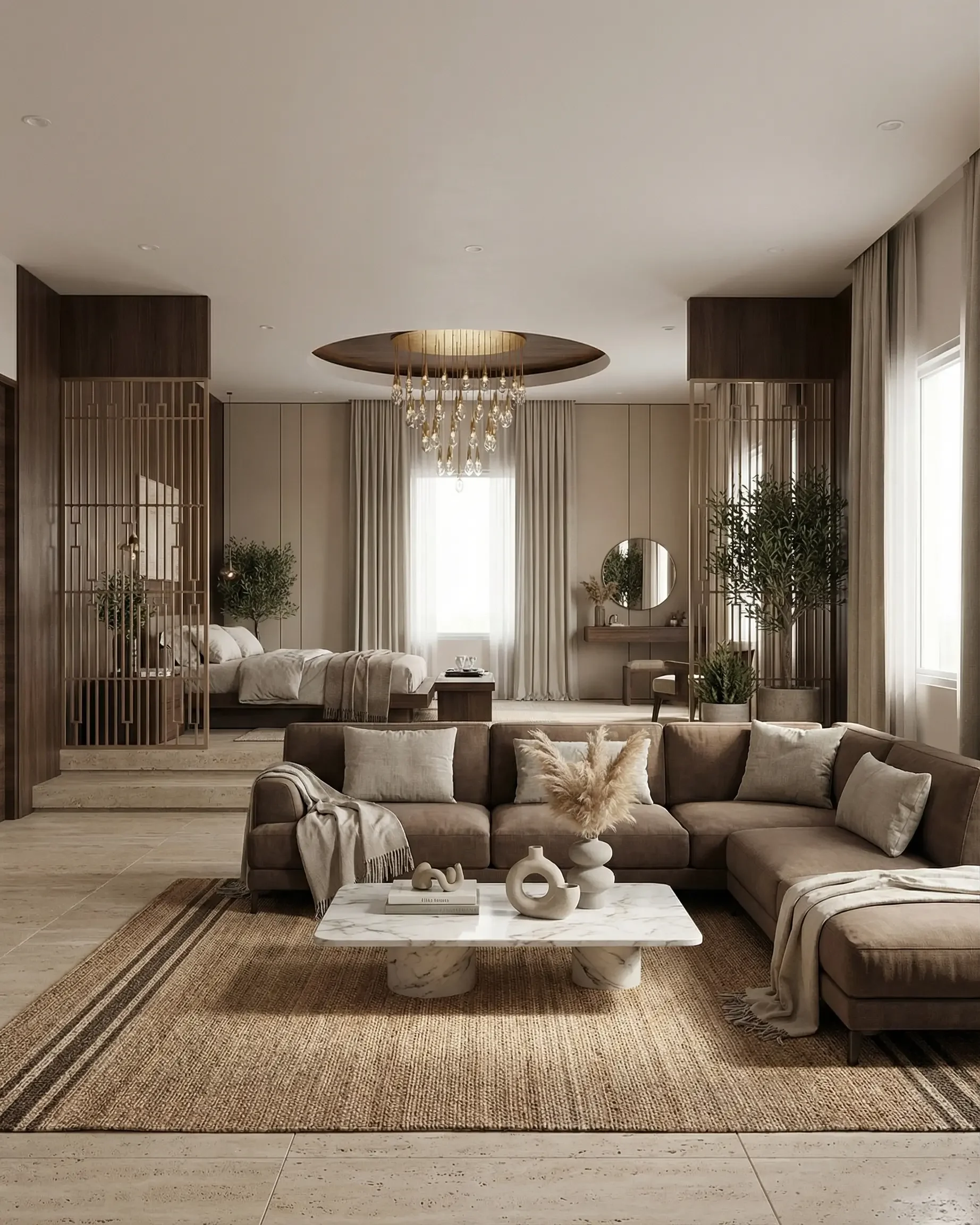 A modern villa bedroom design in Sharjah