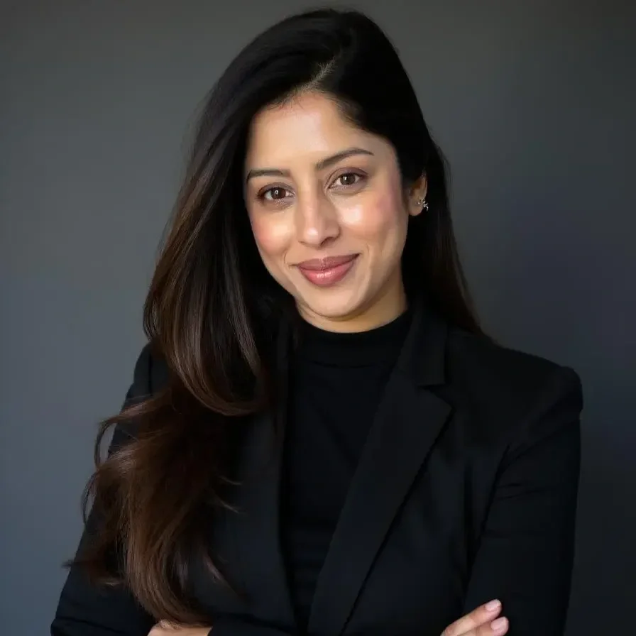 Professional portrait of Pavitra Pujary, interior designer and founder of Pure Coalesce.