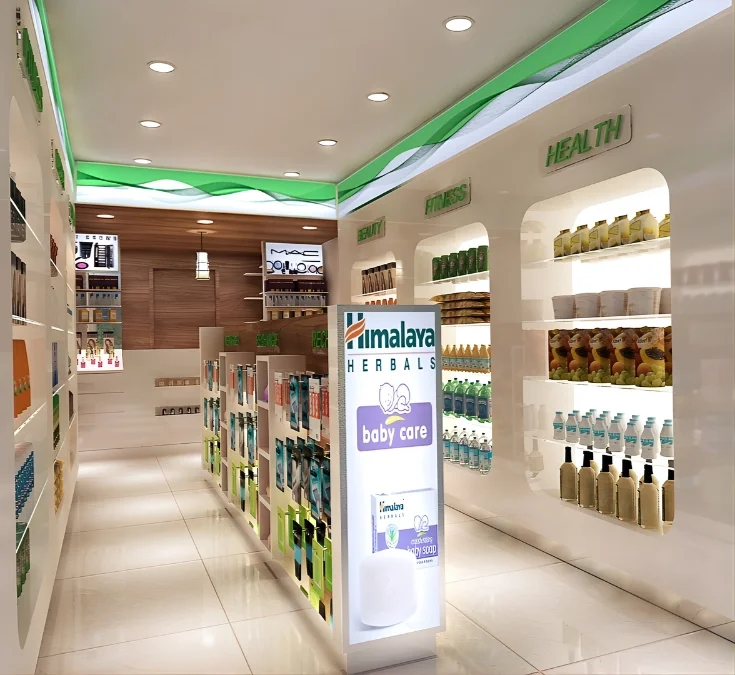Pharmacy retail layout design for Family Medic across Dubai and Sharjah with clear zoning and efficient customer flow