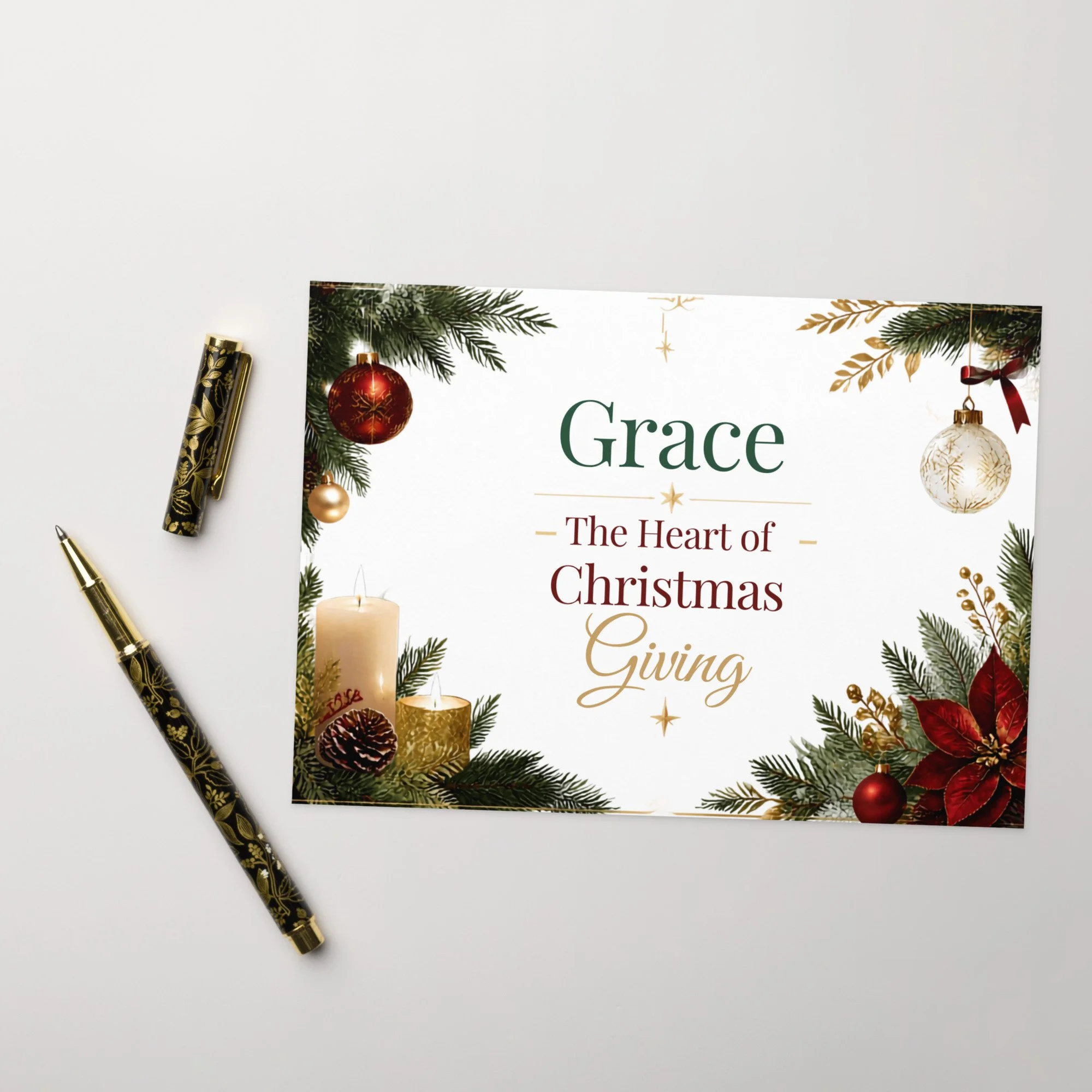 "Grace - The Heart of Christmas Giving" - Greeting Card