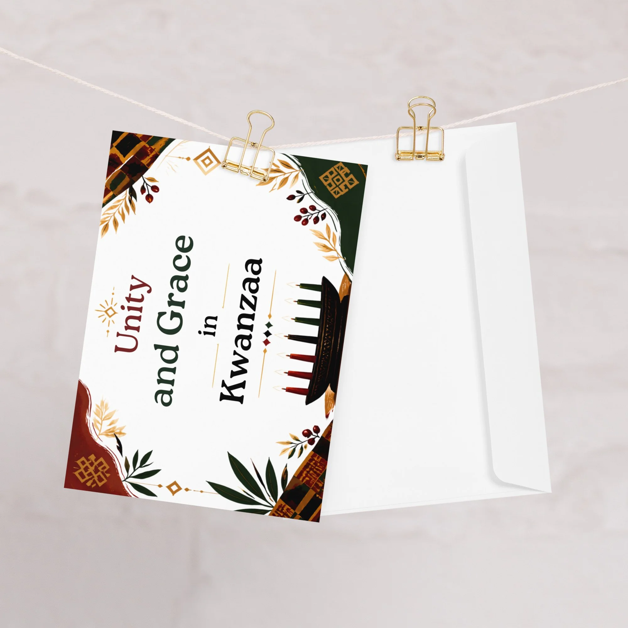 "Unity and Grace in Kwanzaa" - Greeting Card