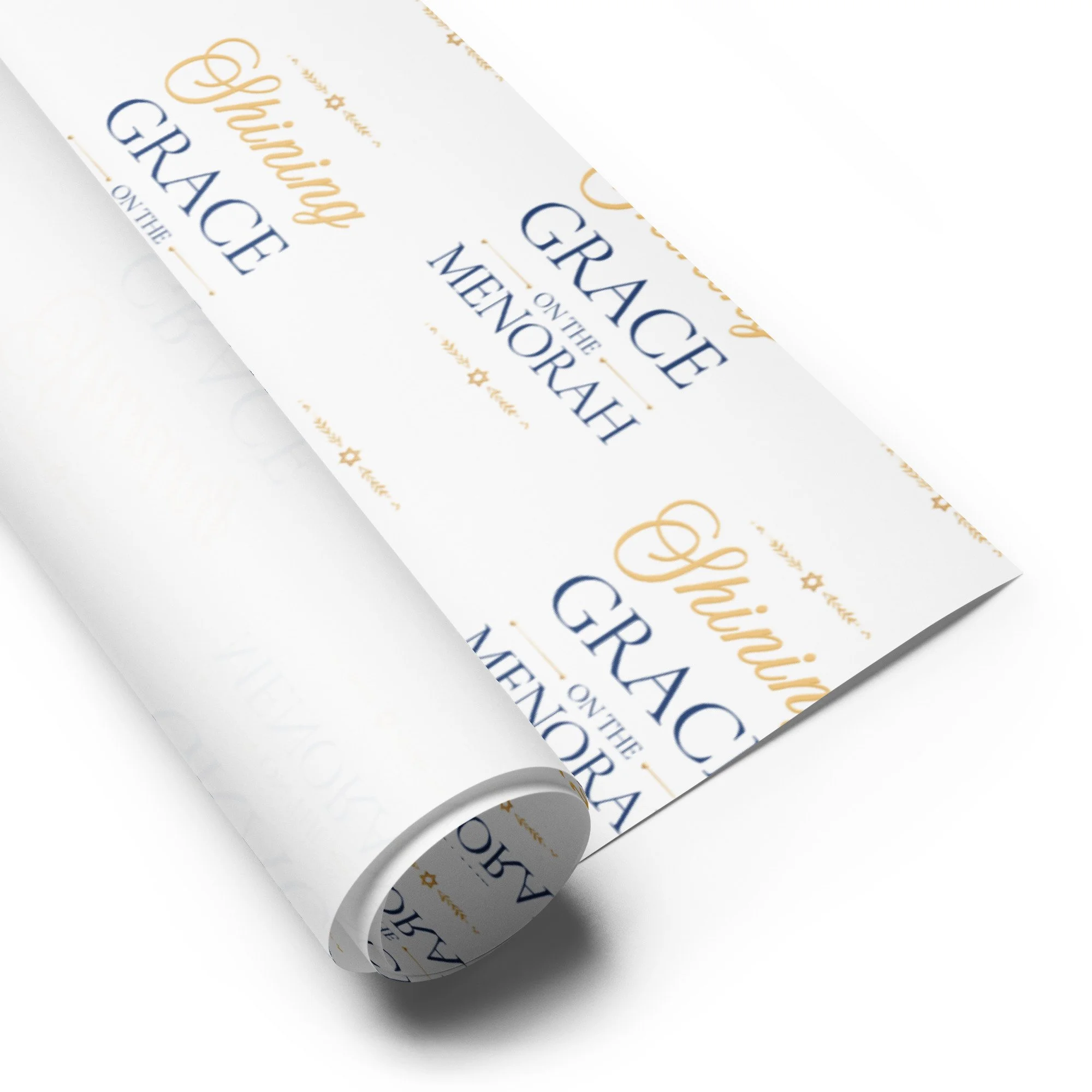"Shining Grace on the Menorah" - Wrapping Paper SHEETS