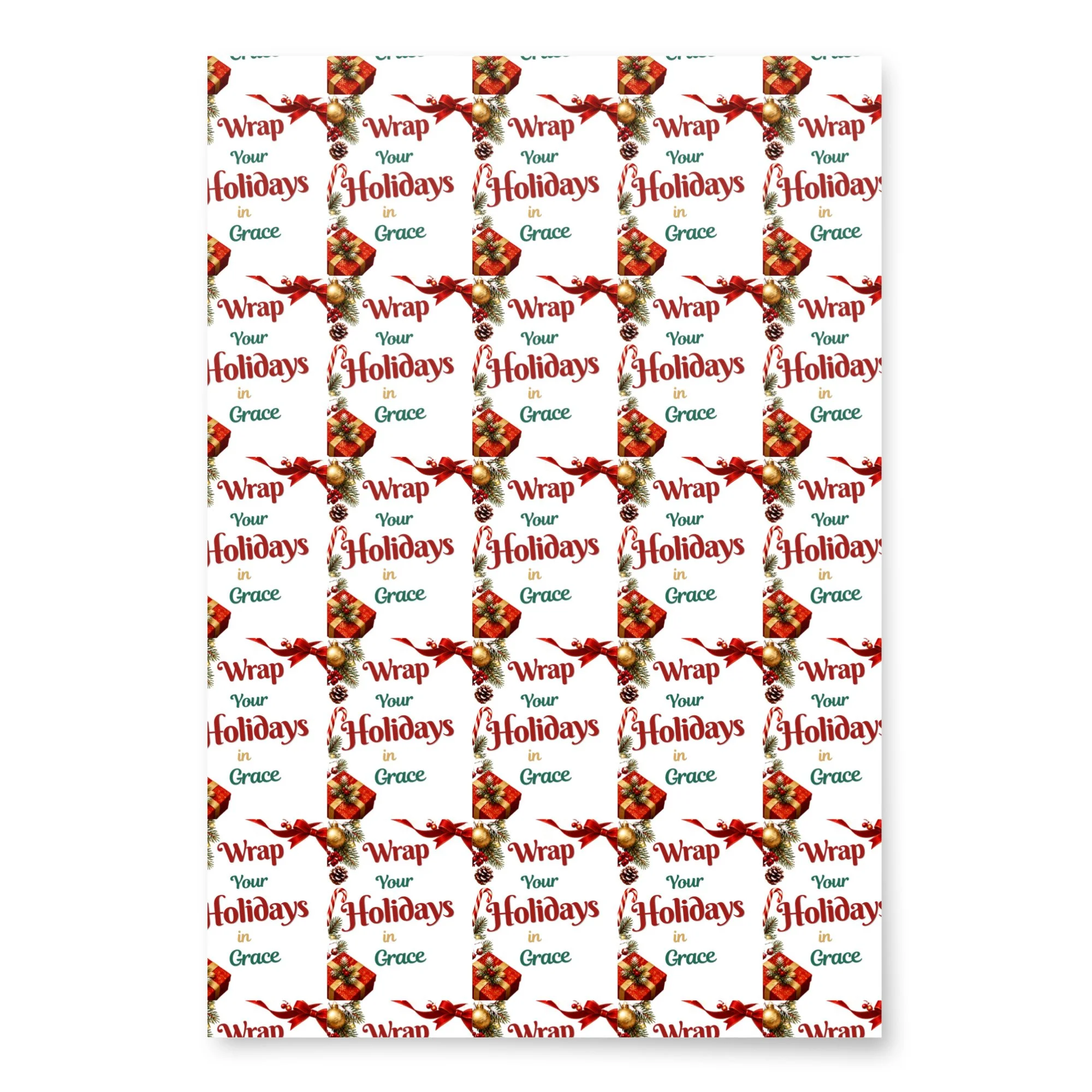 "Wrap Your Holidays in Grace" - Wrapping Paper SHEETS
