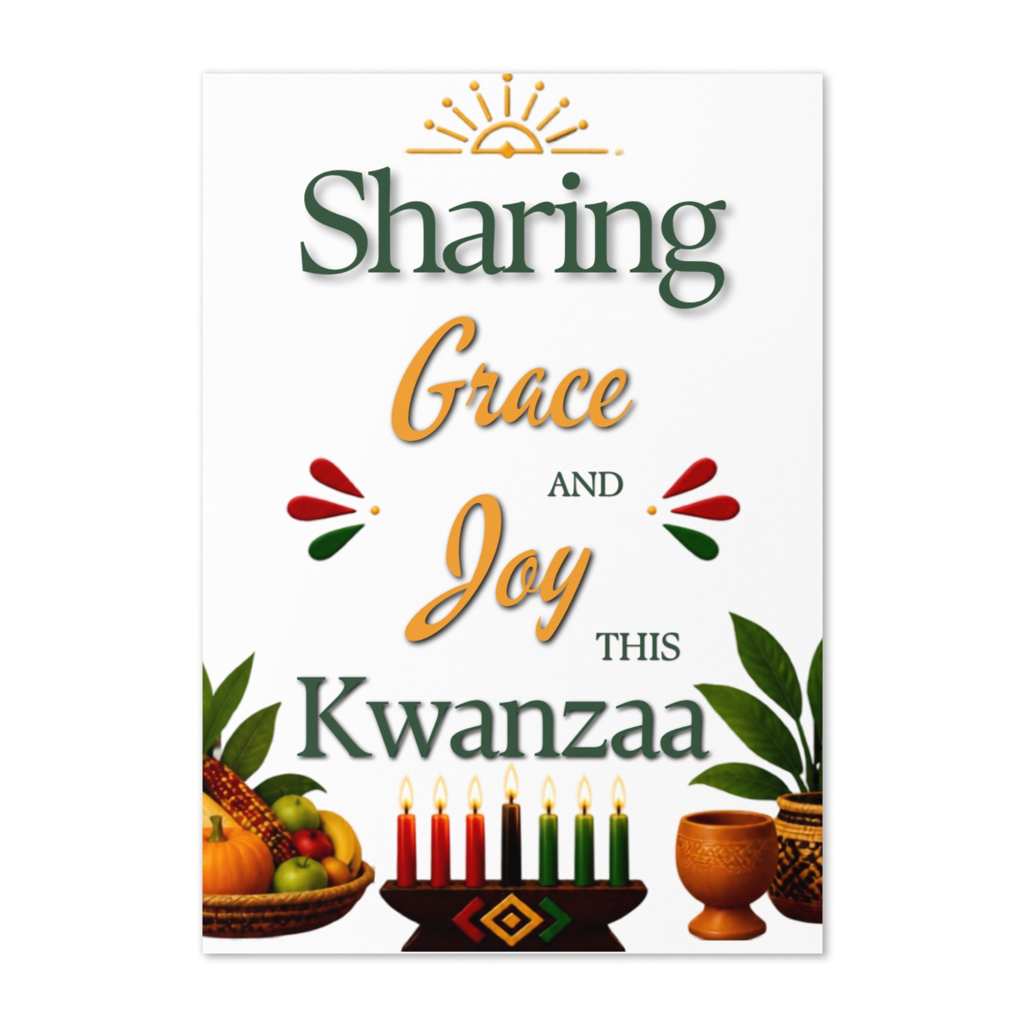 "Sharing Grace and Joy This Kwanzaa" - Greeting Card