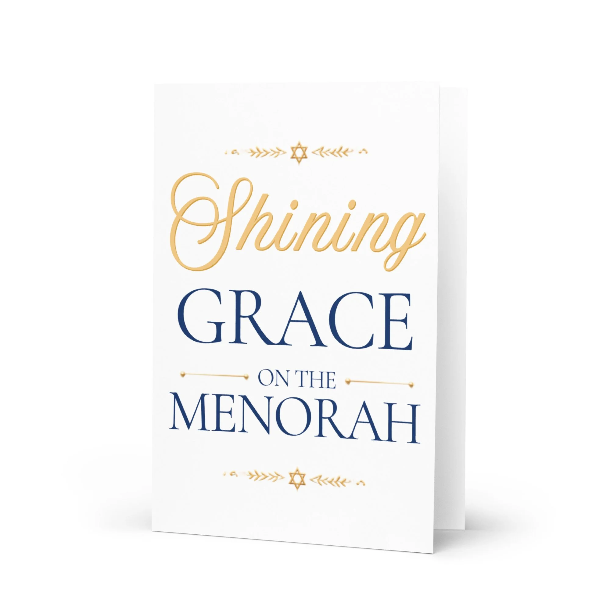 "Shining Grace on the Menorah" - Greeting Card