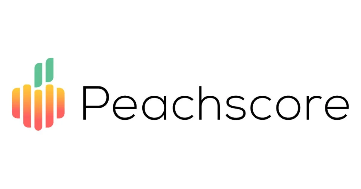 Peachscore logo with colorful abstract icon and the word 'Peachscore' in black text.