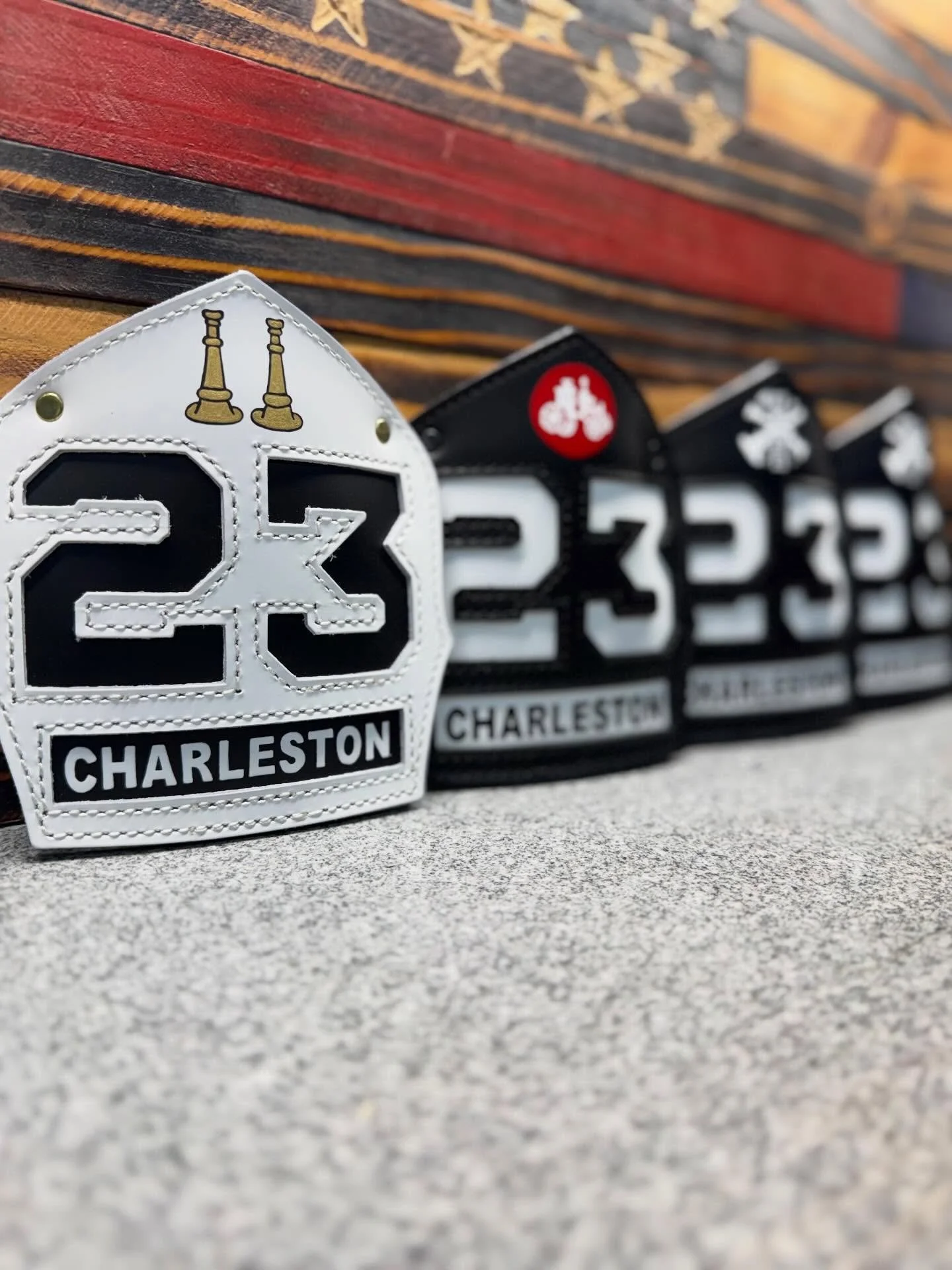 Crew fronts for Engine 23. #chucktownleather