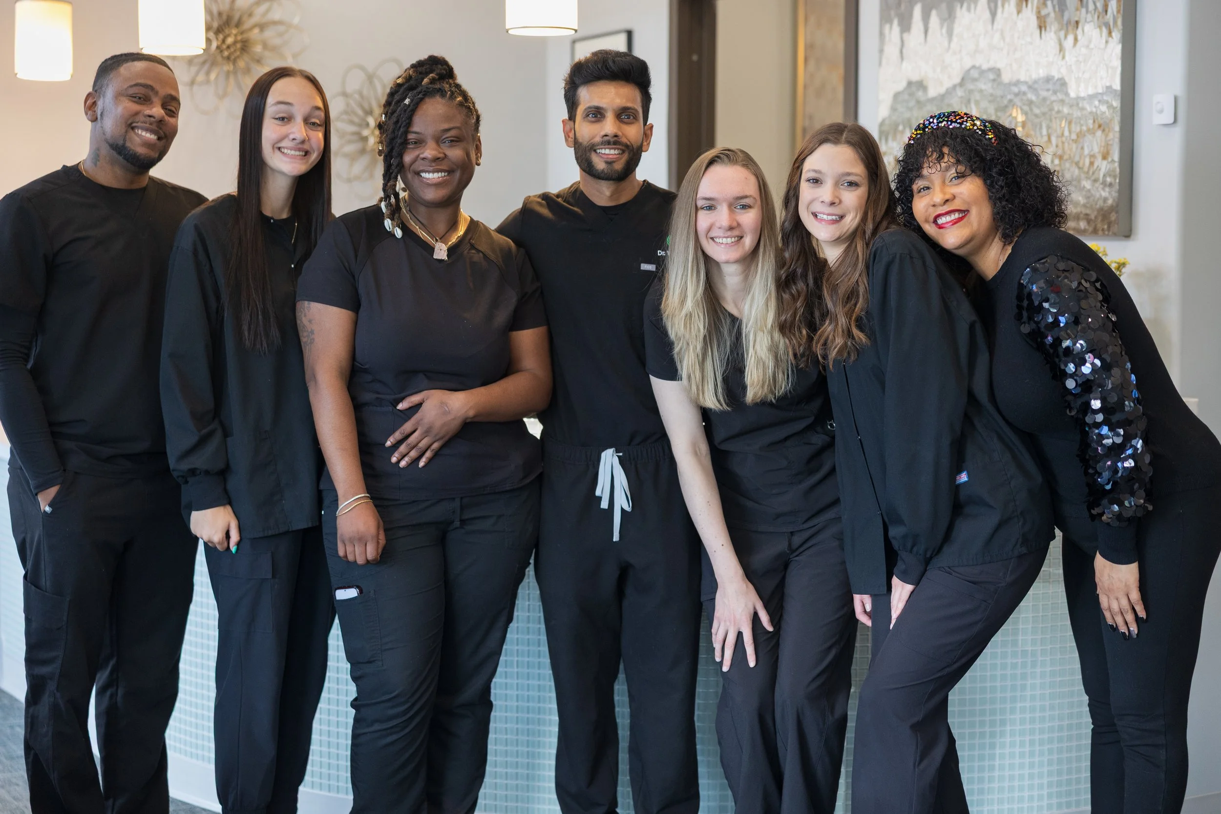 Fox Point Dental Studio team group photo friendly dental team in Fox Point WI family and cosmetic dentist near Bayside Shorewood Glendale