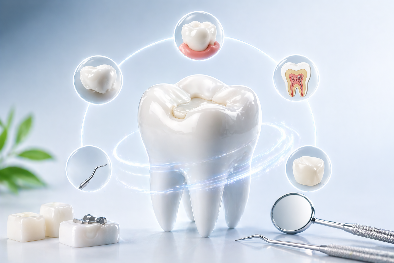 Restorative dentistry crowns fillings and tooth repair in Fox Point Wisconsin dental crowns bridges near Glendale Bayside Shorewood