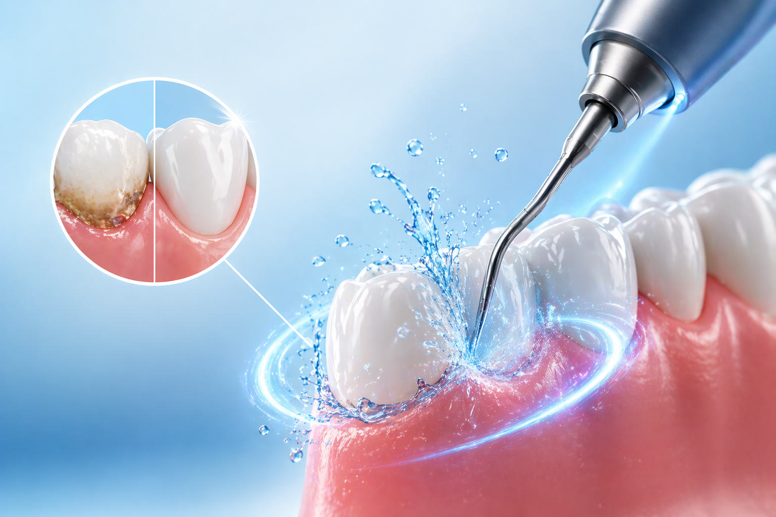 Deep cleaning dental scaling and root planing removing plaque below gumline in Fox Point WI periodontal therapy near Bayside Whitefish Bay Glendale