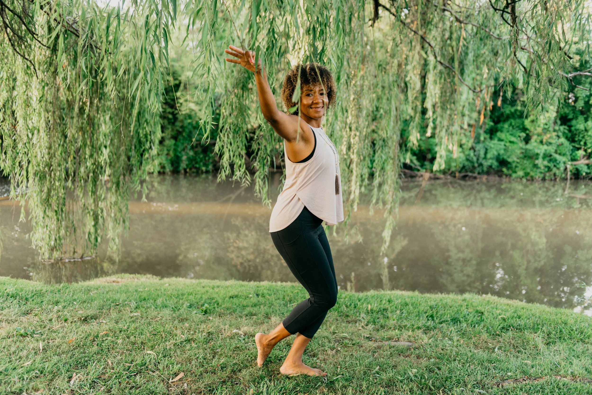 Willow tree pose, downtown Frederick, Frederick County Maryland.