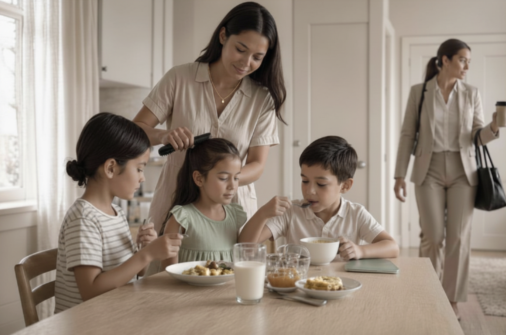 au pair taking care of children