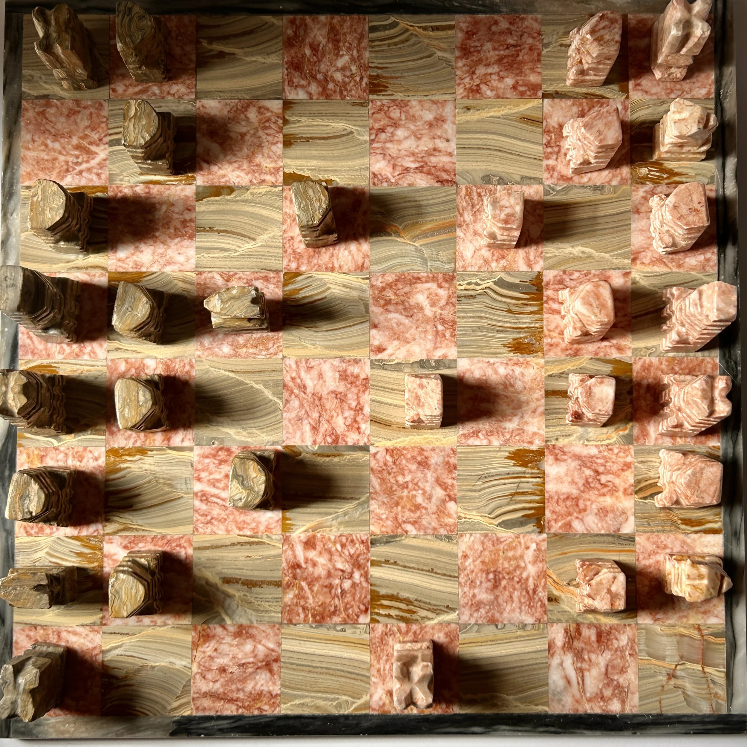 Onyx and Marble Aztec Chess Set