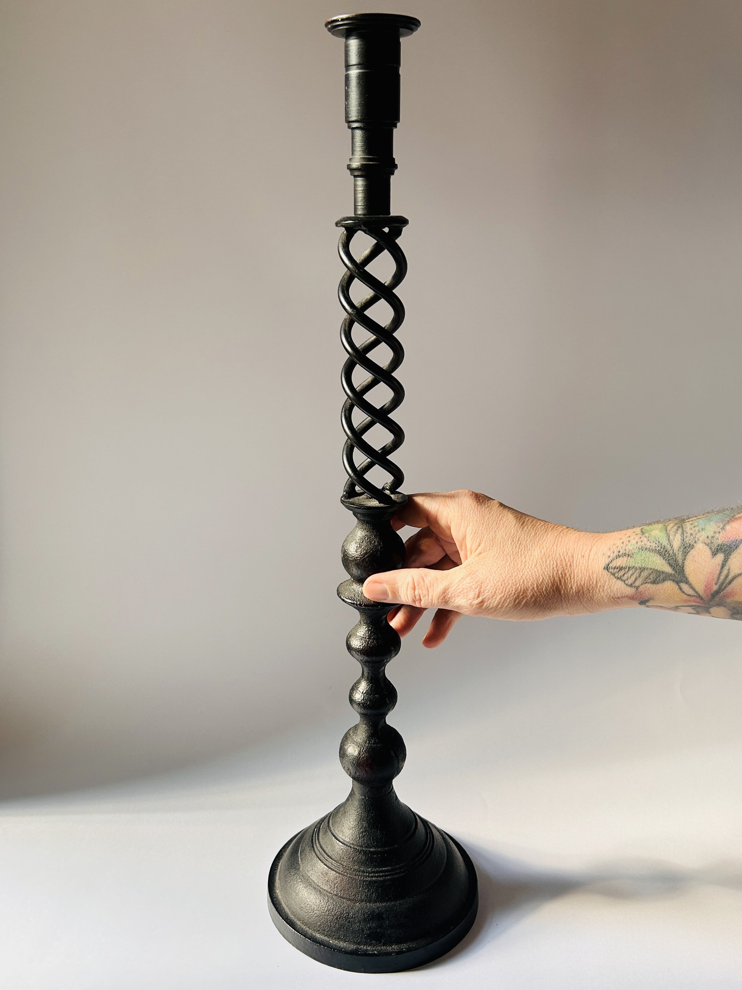 Barley Twist Iron Candelabra