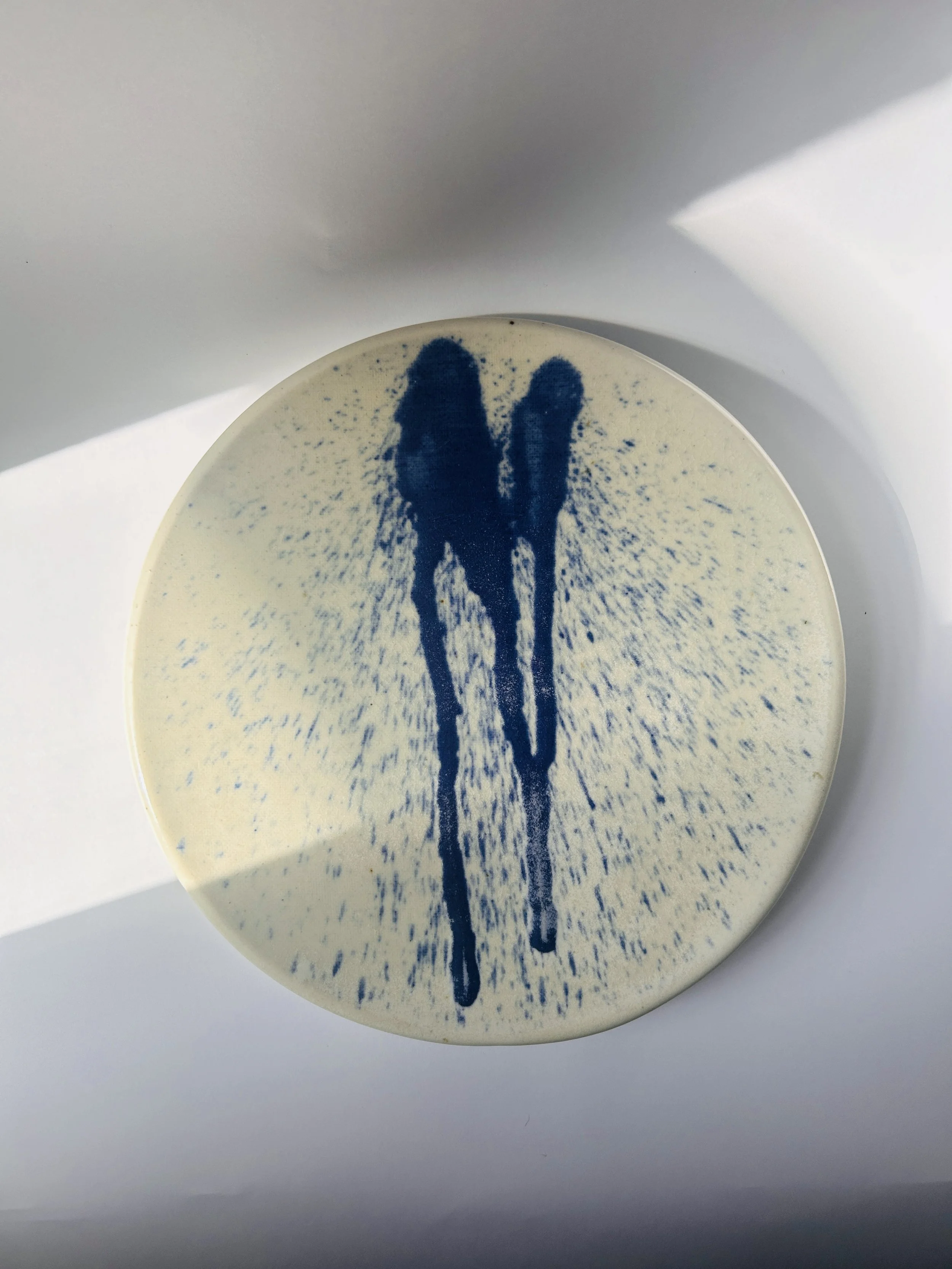 Abstract Studio Ceramic Pedestal Plate