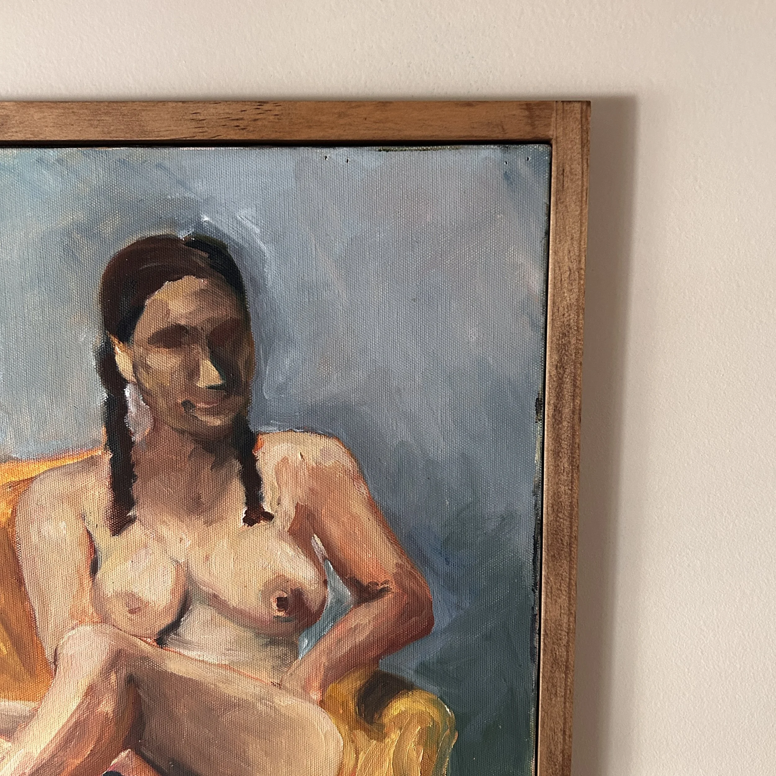 Figurative Reclining Female Nude Oil Painting