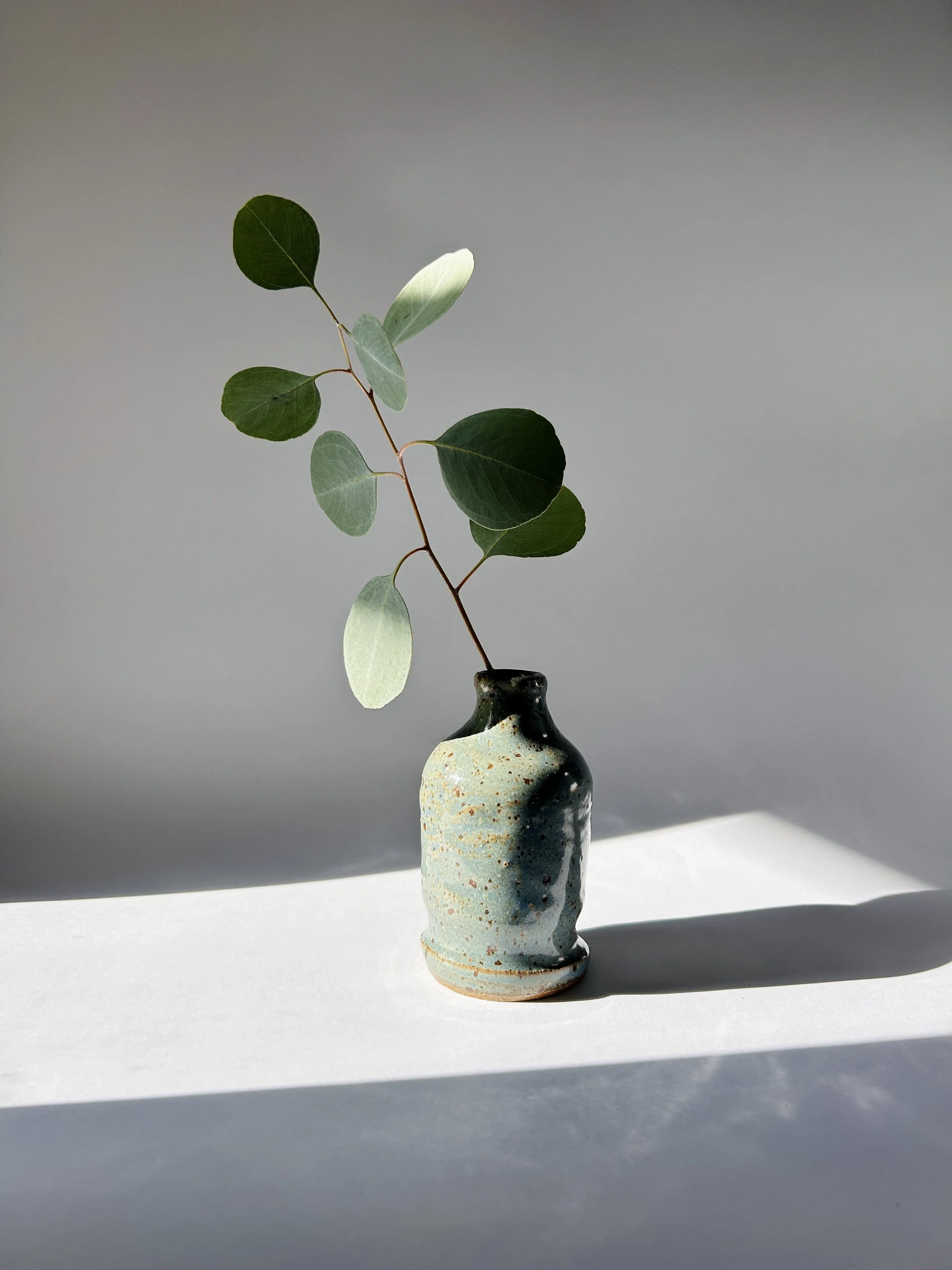 Robin's Egg Ceramic Weed Pot