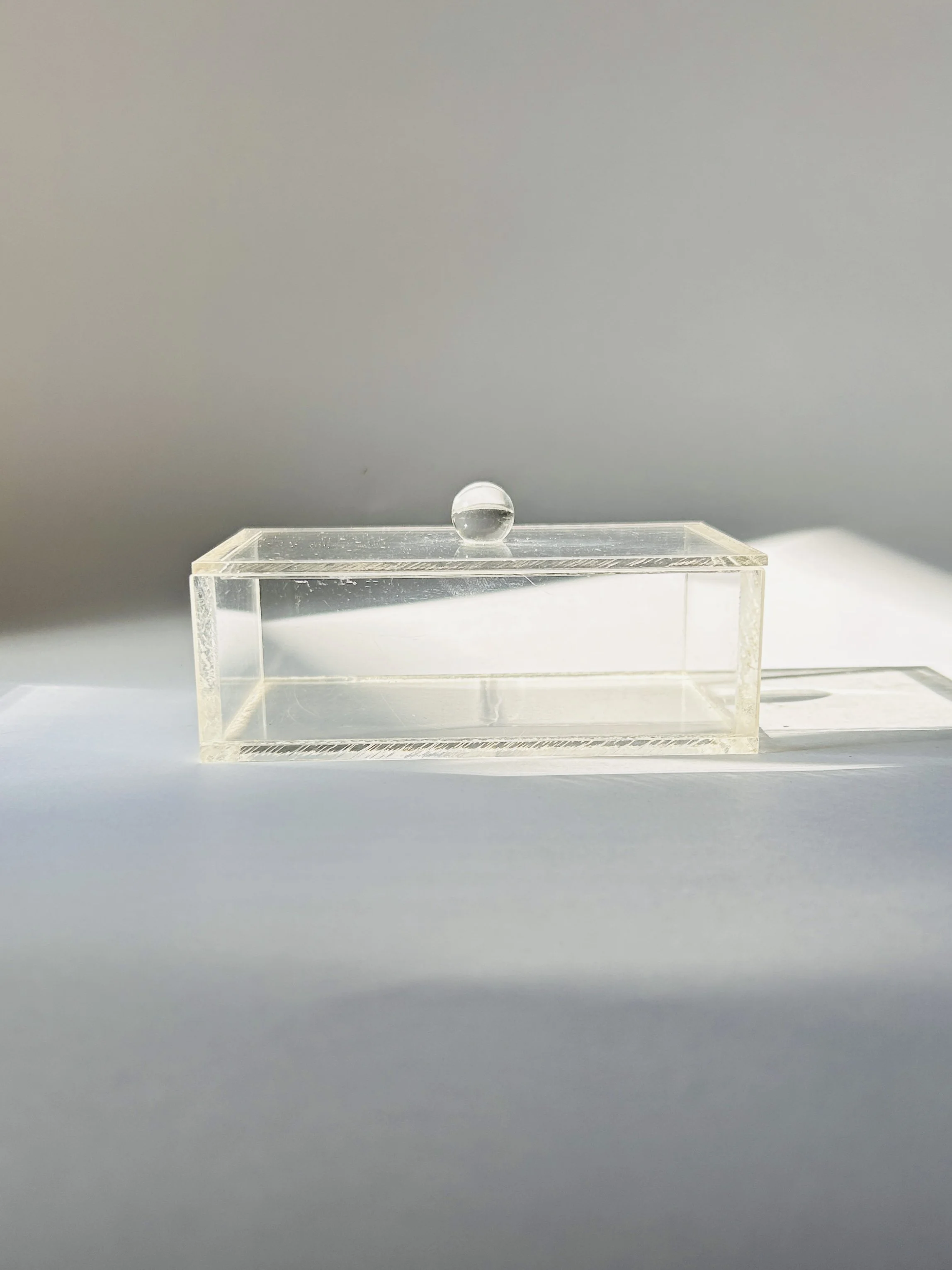 Vintage Acrylic Lidded Stash Box