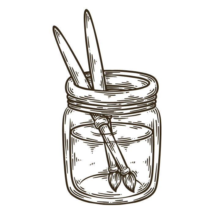 Brushes in Jar