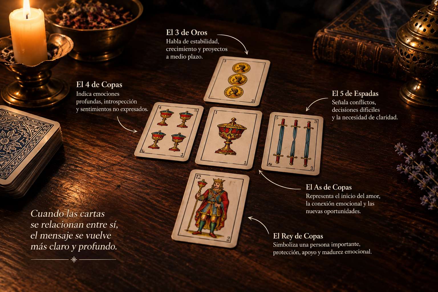 significados de las cartas entre sí