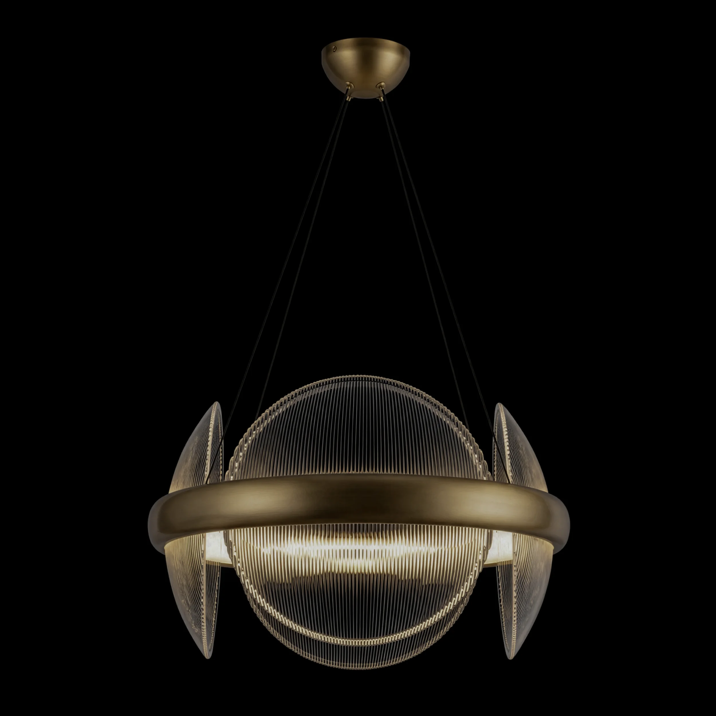Taurus ribbed glass pendant designed by Alan Pepin