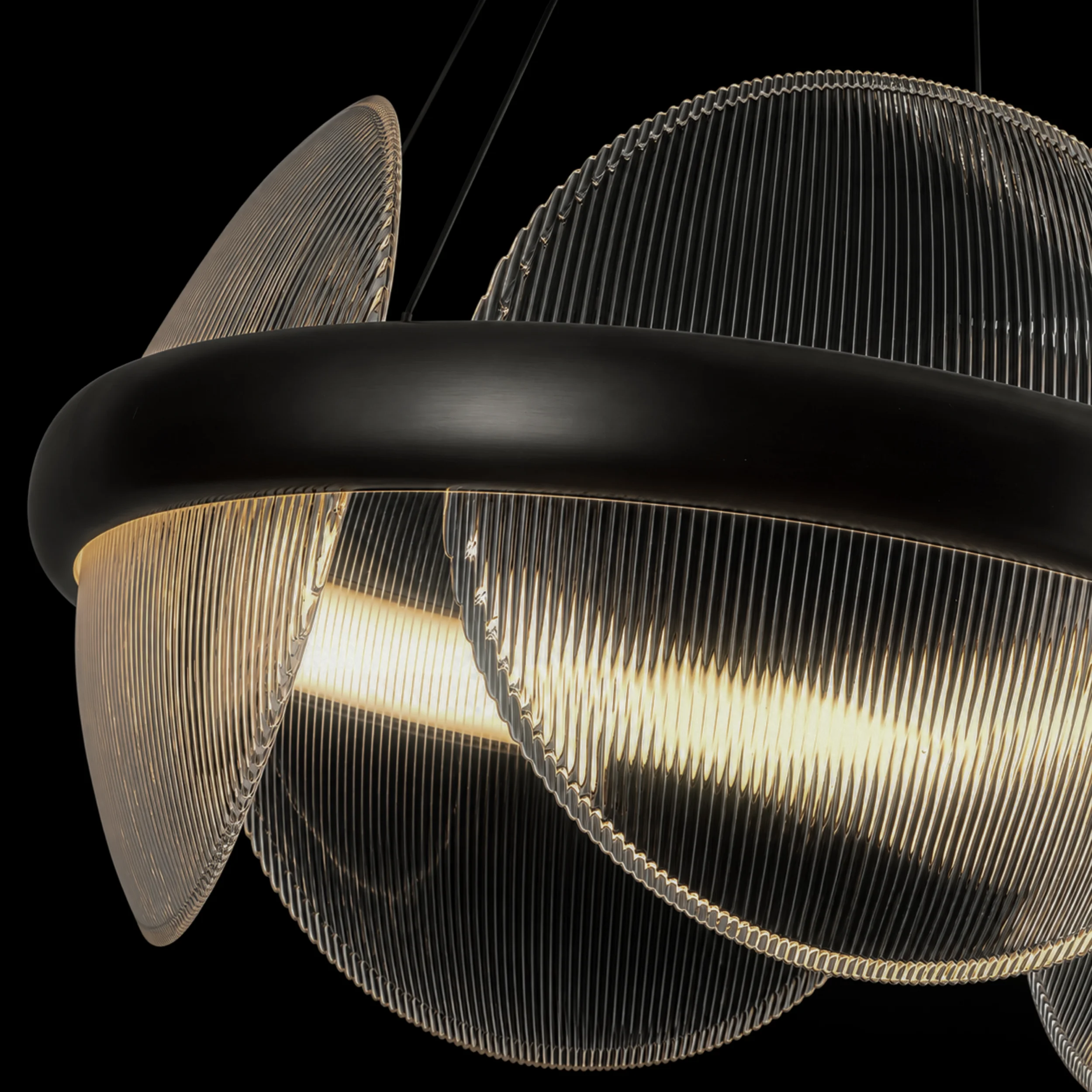 Taurus ribbed glass pendant designed by Alan Pepin