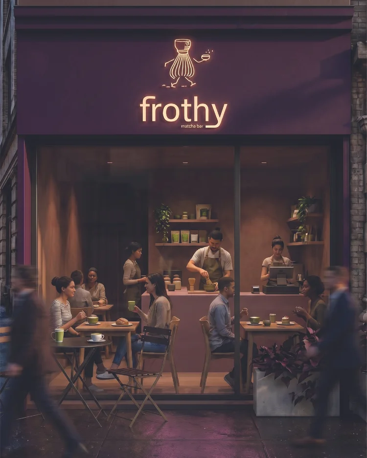Frothy matcha bar — brand identity