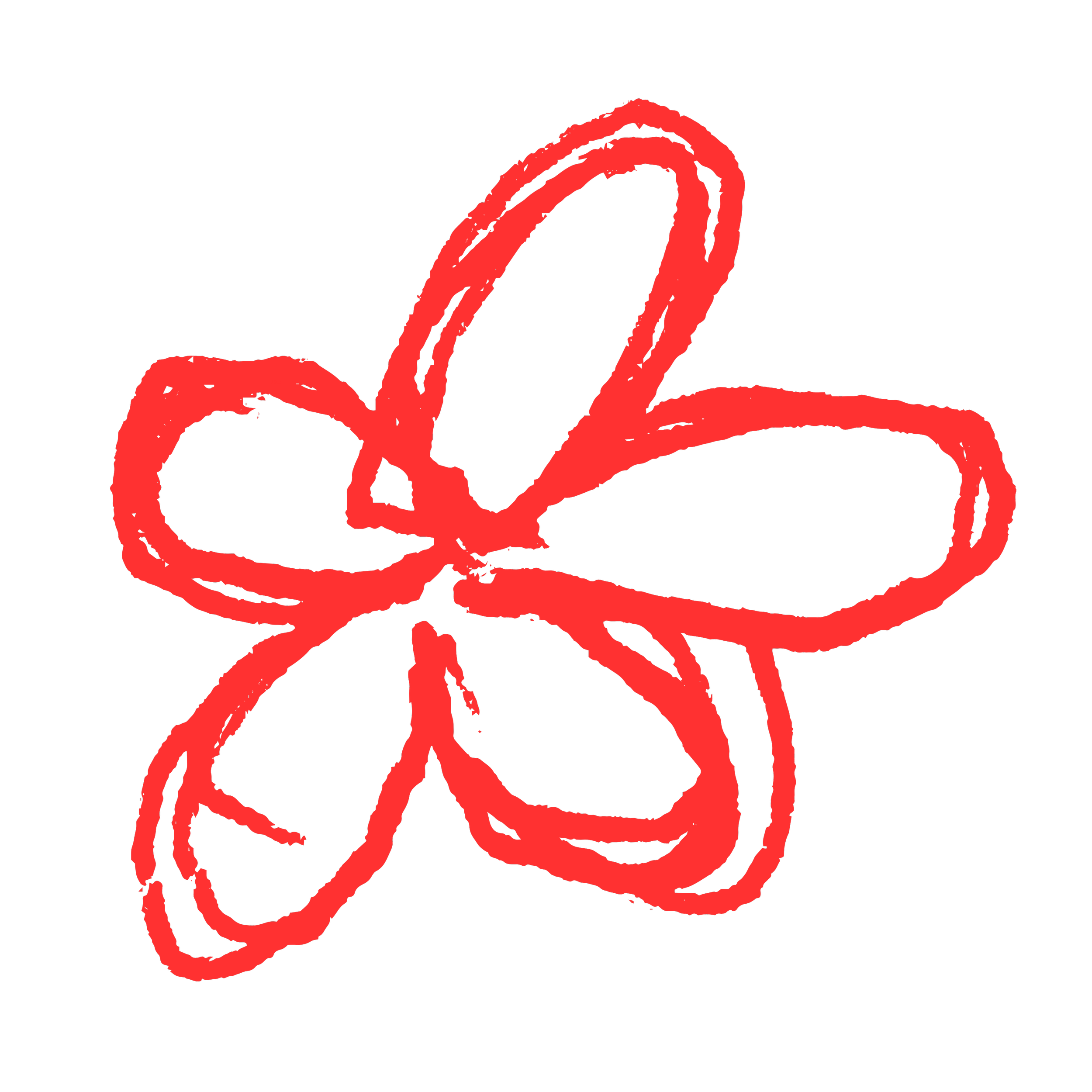 Neon red outline of a sunflower