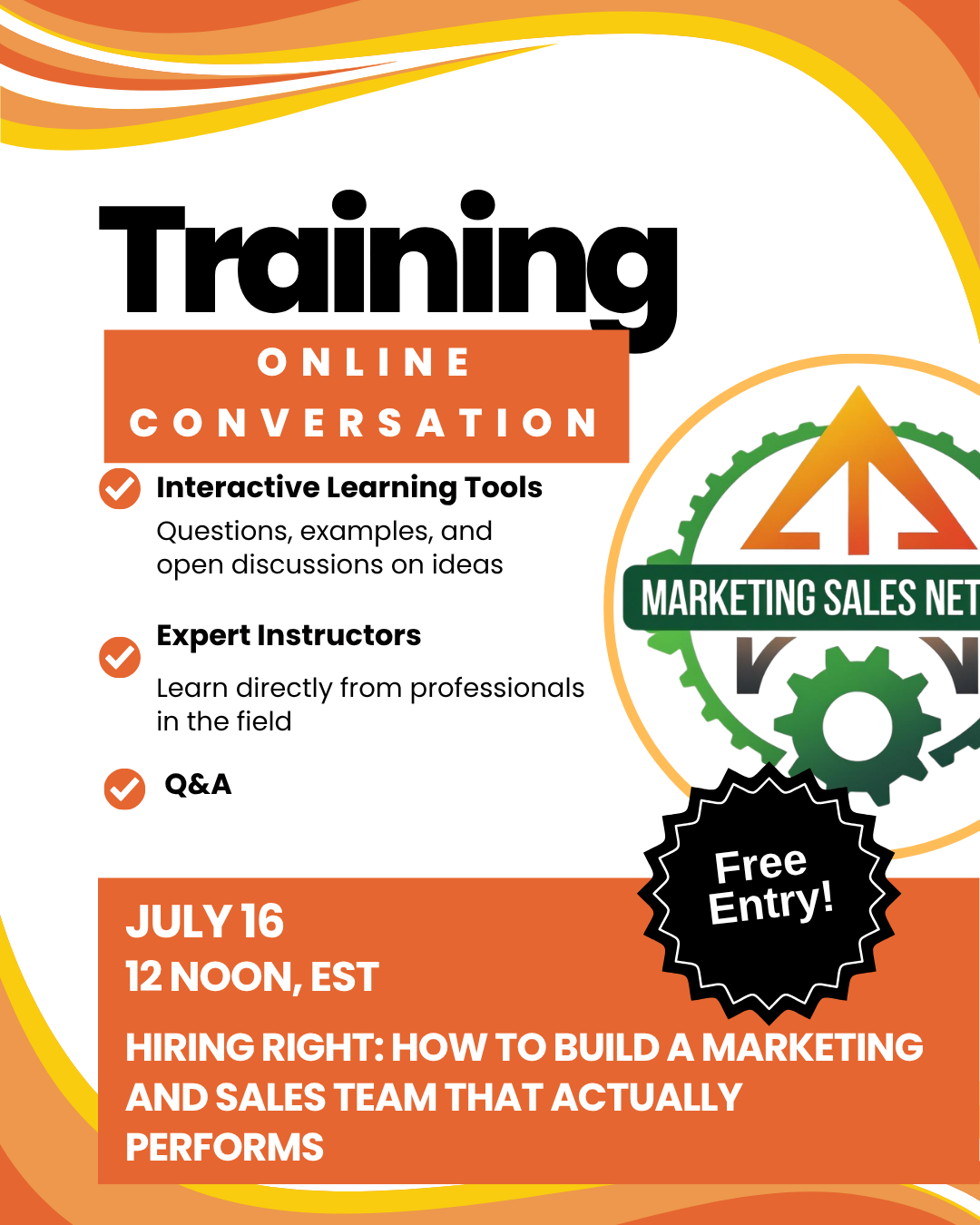 Hiring the Right People for the Right Seats for Marketing and Sales.