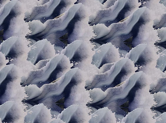 Hand painted watercolor textures reworked into repeat patterns, exploring soft movement, depth, and tonal variation.