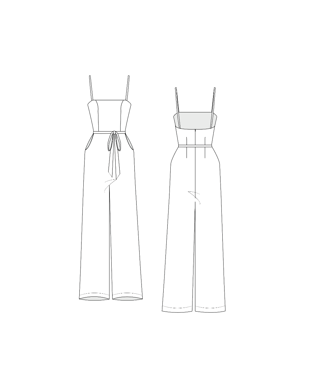 Designed and constructed a jumpsuit, including sketch development, draping, and final garment construction.