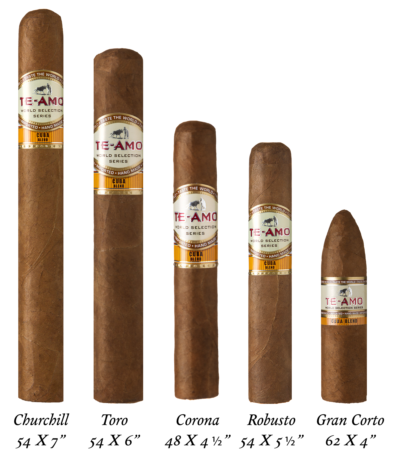 Te-Amo WSS Cuba Blend Sizes