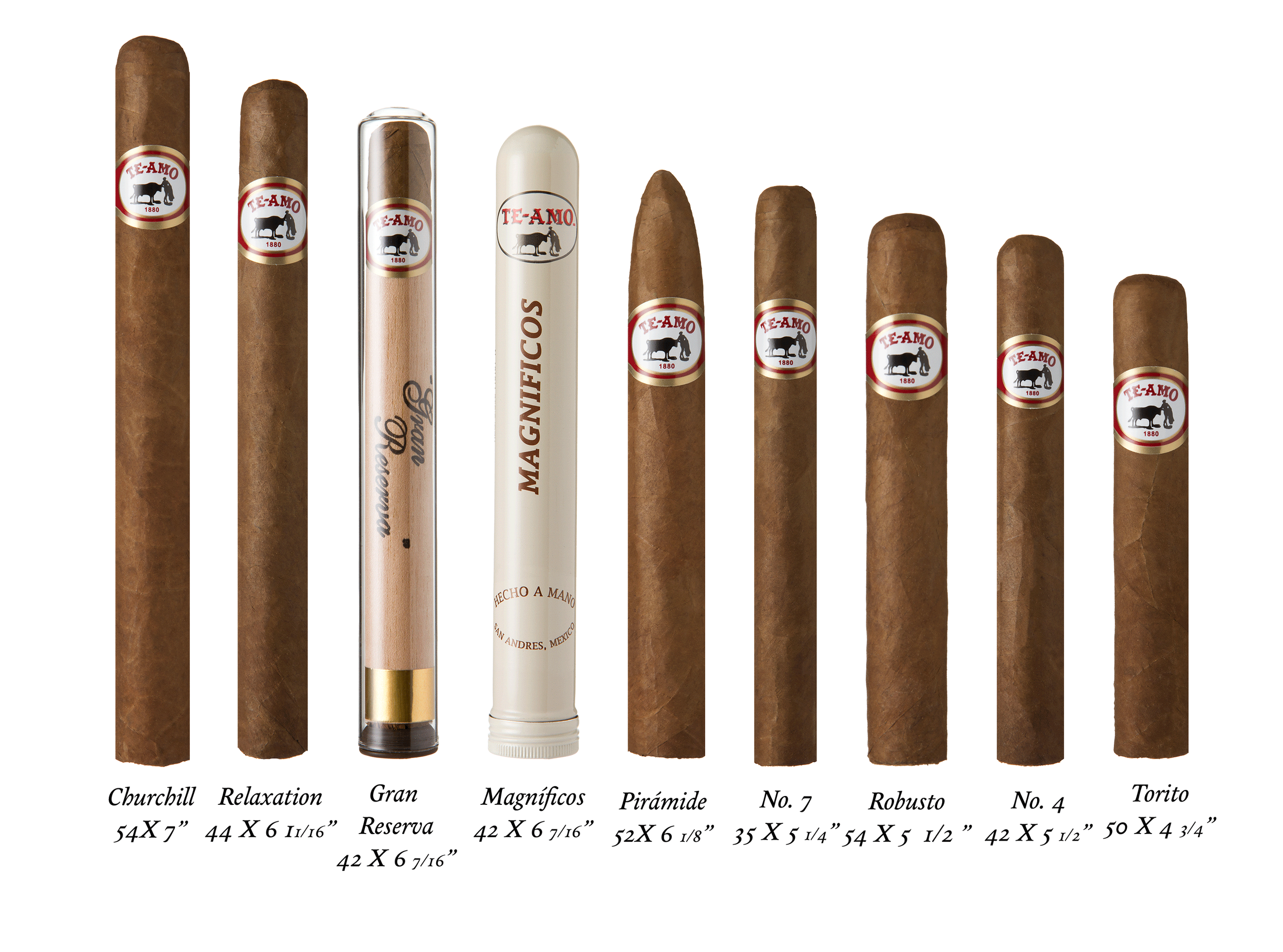 TE.AMO CIGARS SIZES
