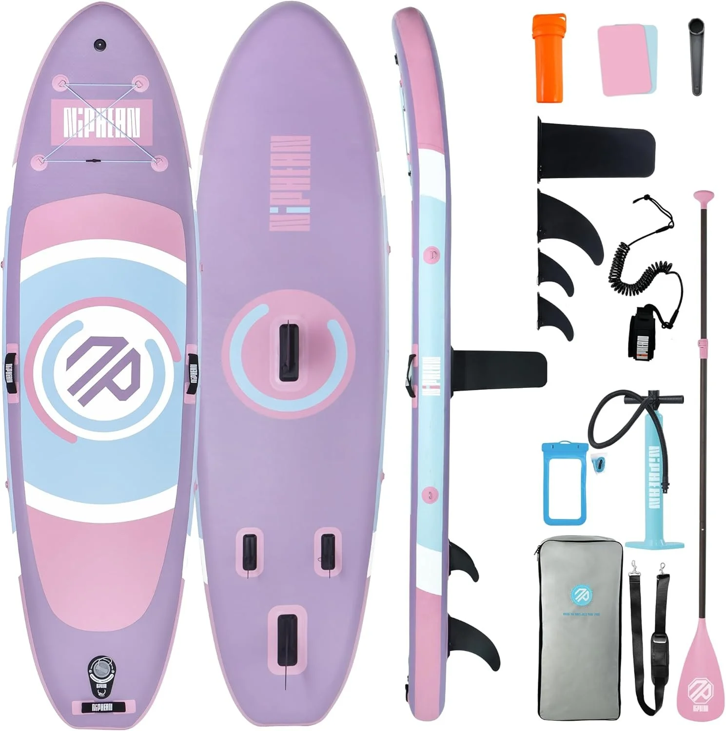 pink and purple standup paddle board