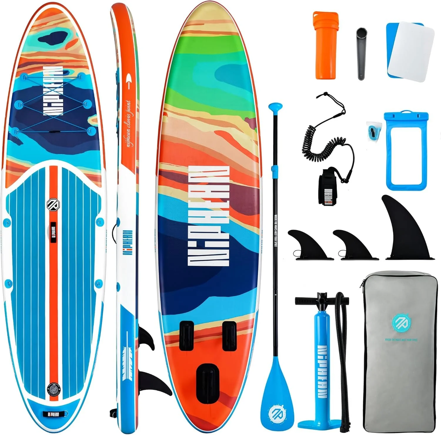 colorful standup paddle board