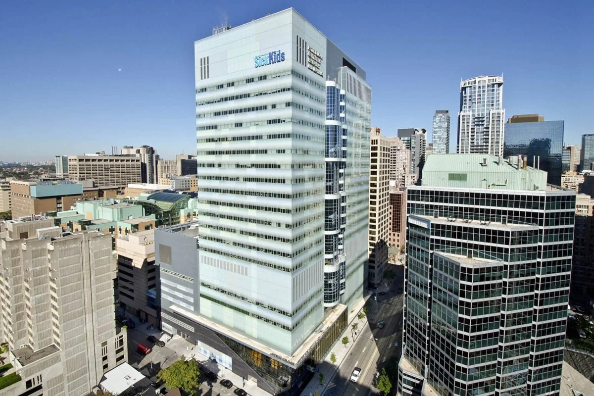 Aerial view of the SickKids Research Institute.