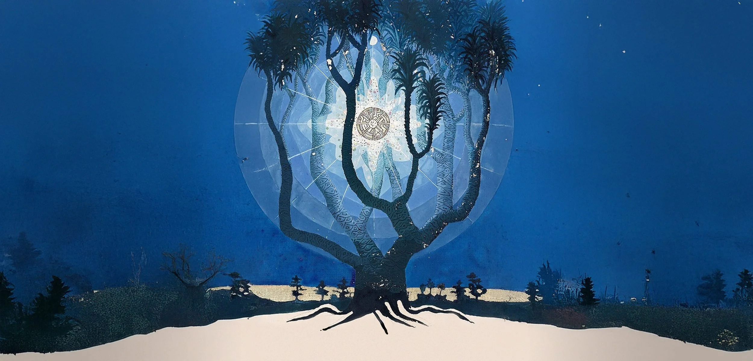 Jungian painting of a magical tree