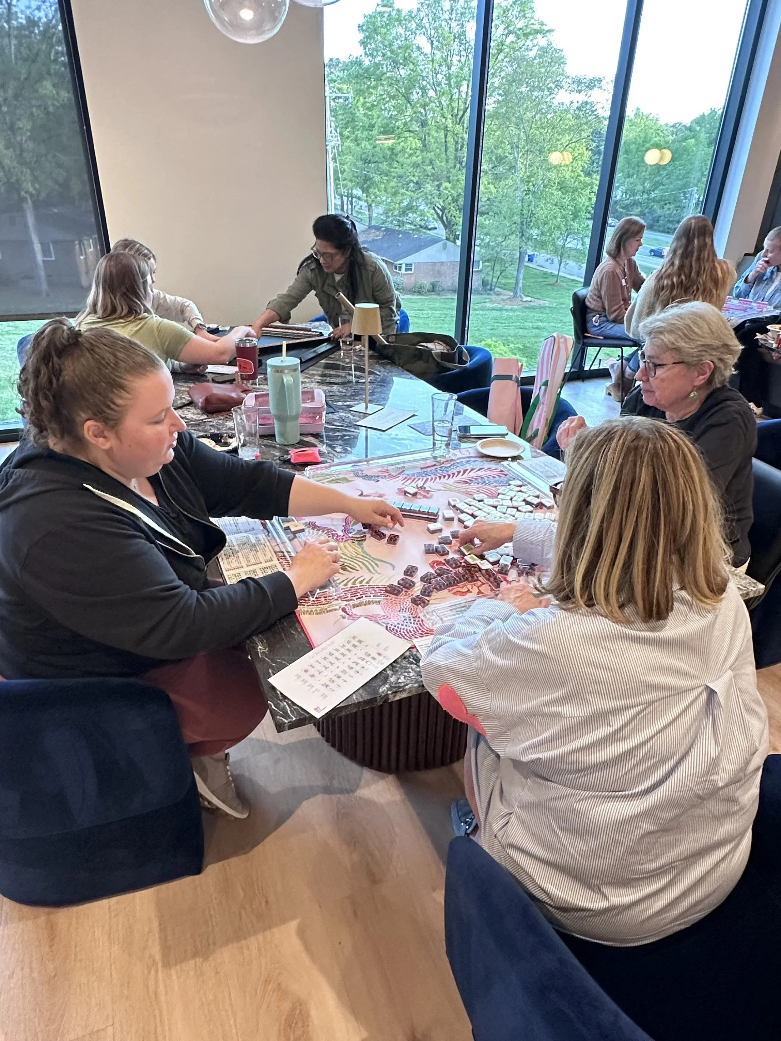 Women at an American Mahjong class in Chatham County