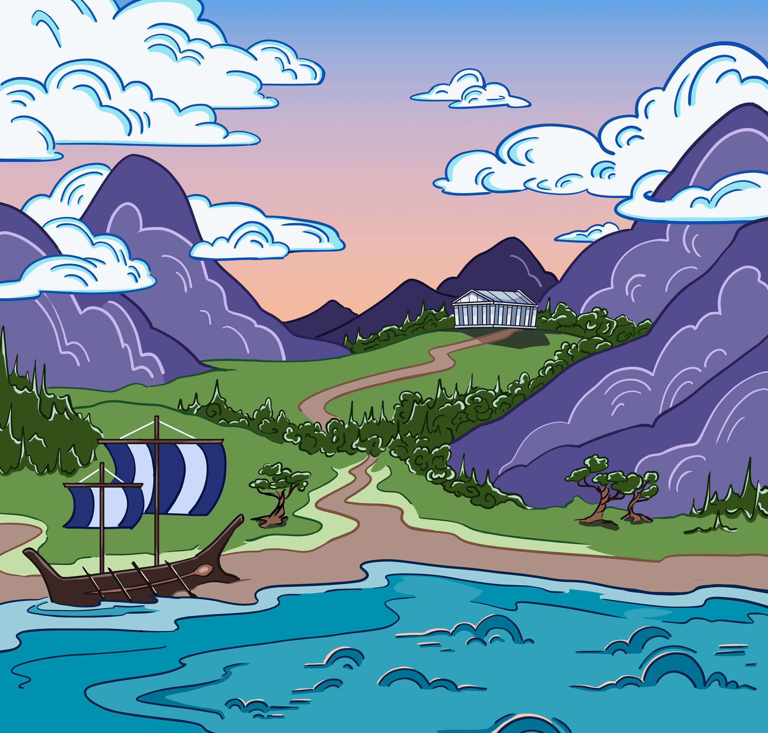 Greek Landscape - Digital