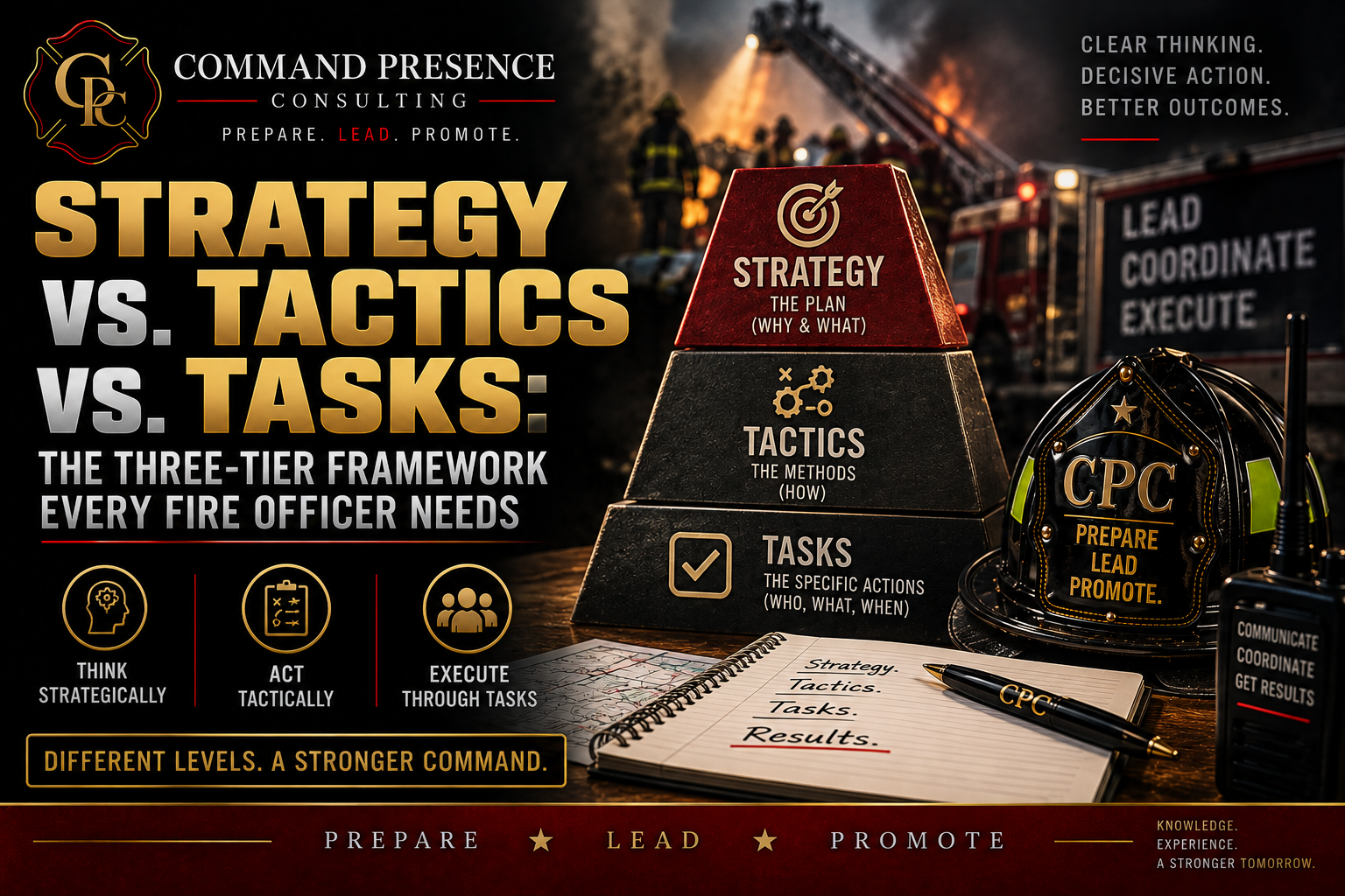 Strategy vs. Tactics vs. Tasks: The Three-Tier Framework Every Fire Officer Needs