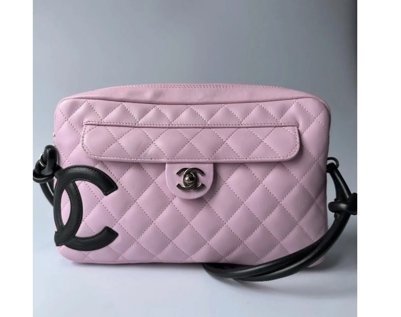 Chanel Pink and Black Cambon Camera Bag