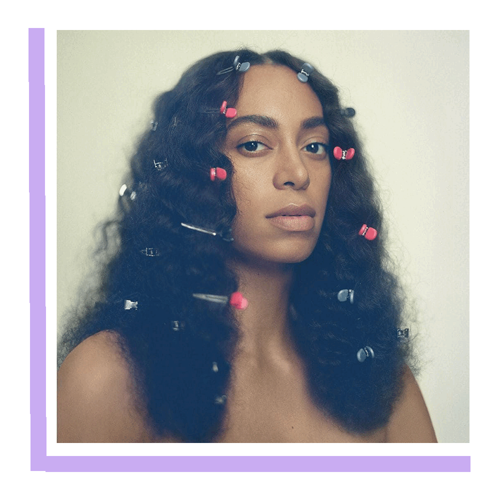 A GIF album montage of albums by Solange, Blondie, Alanis Morrisette, and Lauryn Hill.