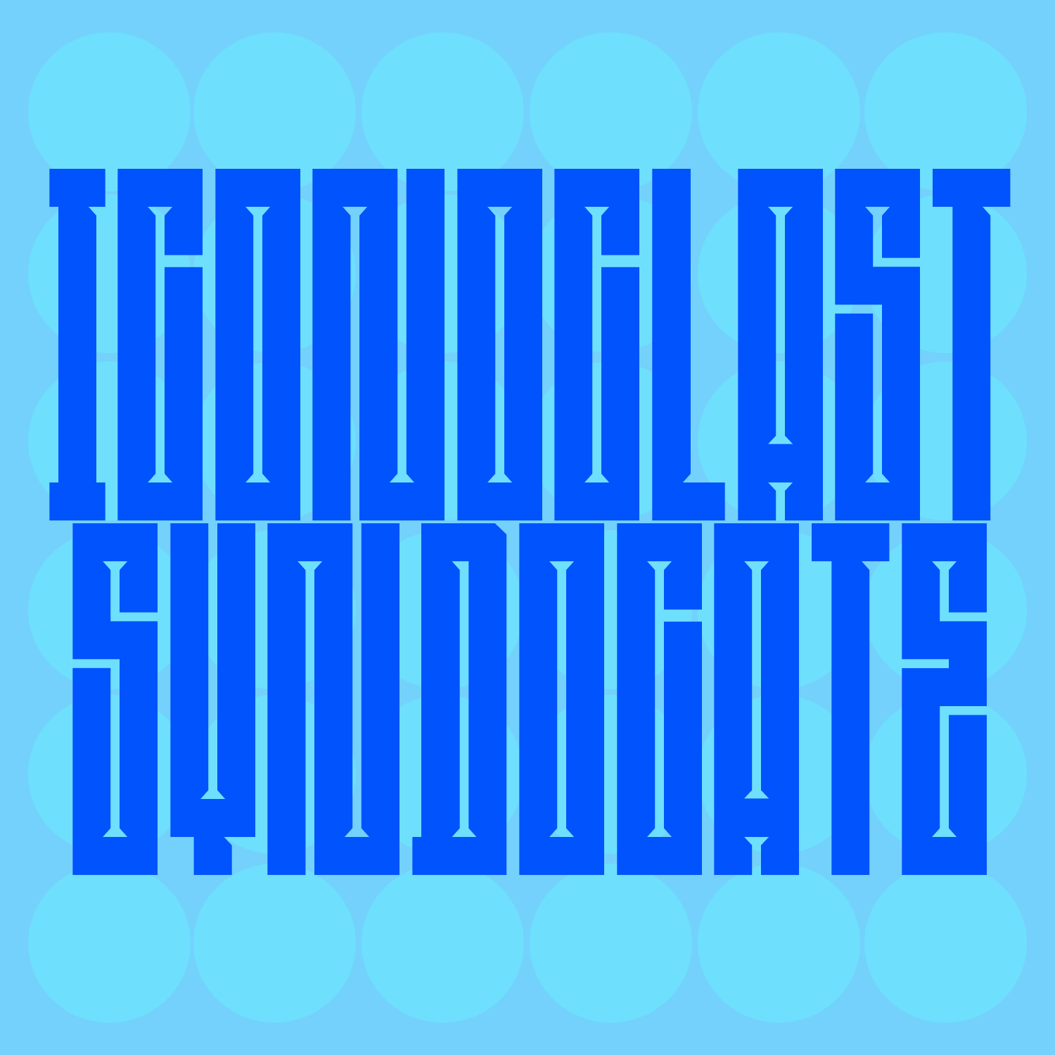 Blue text saying 'THOUGHTS AND SITUATIONS' on a light blue background with a circle pattern.