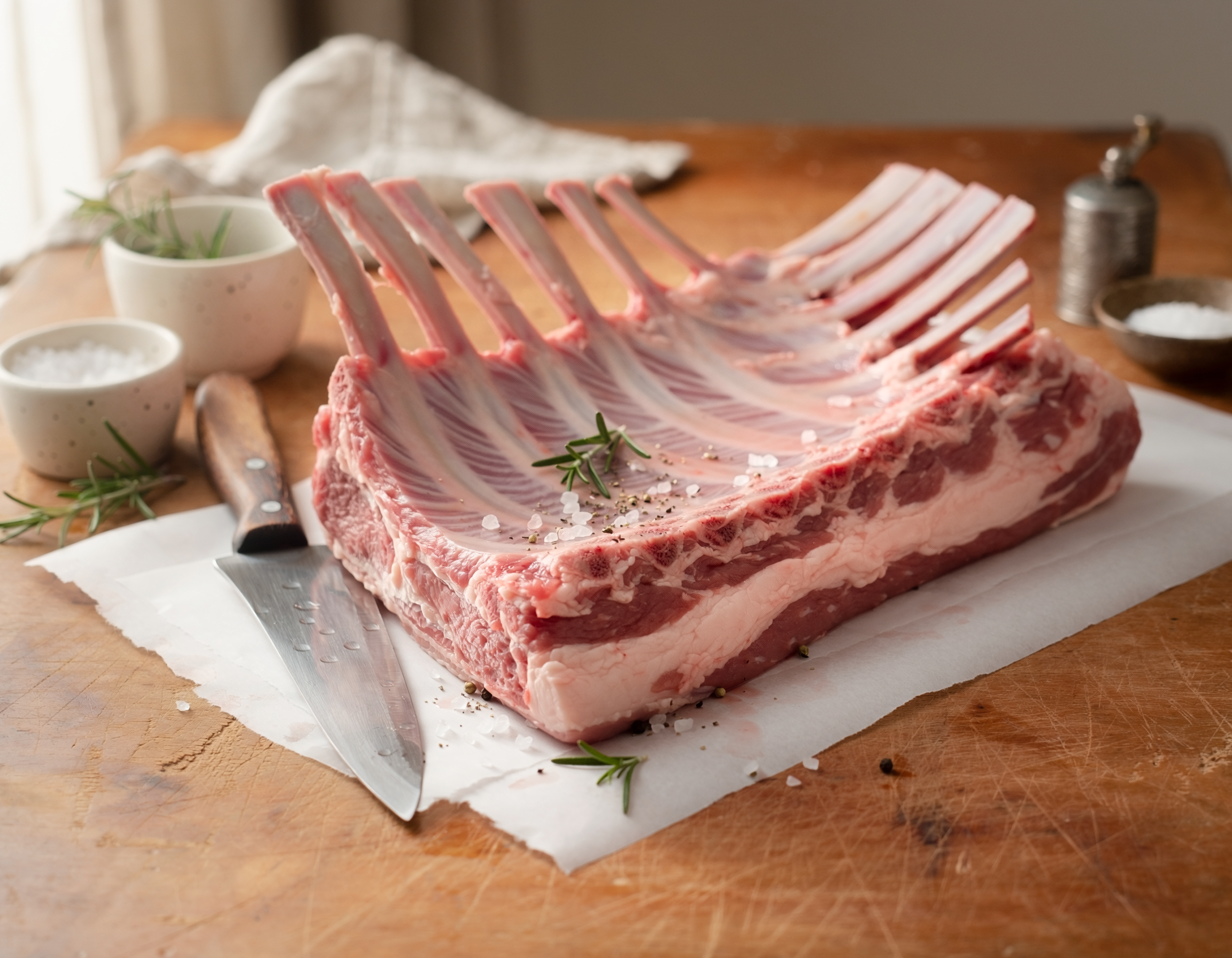 Firefly_fresh butchered rack of lamb on a table 147004.png