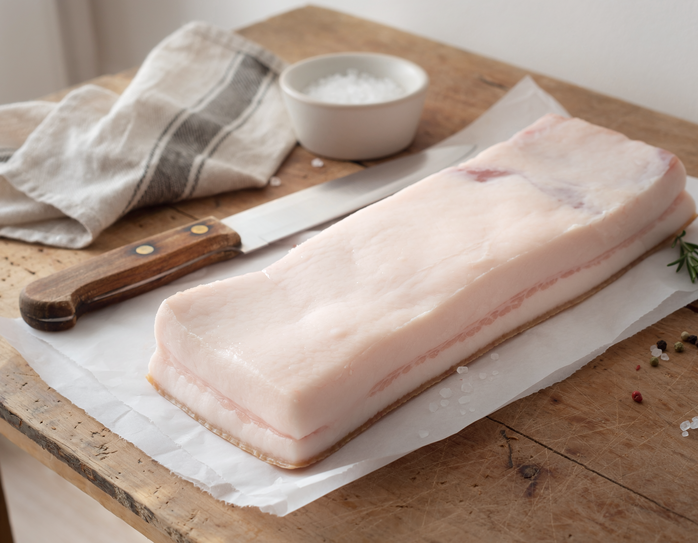 Firefly_fresh butchered pork fatback on a table 147004.png