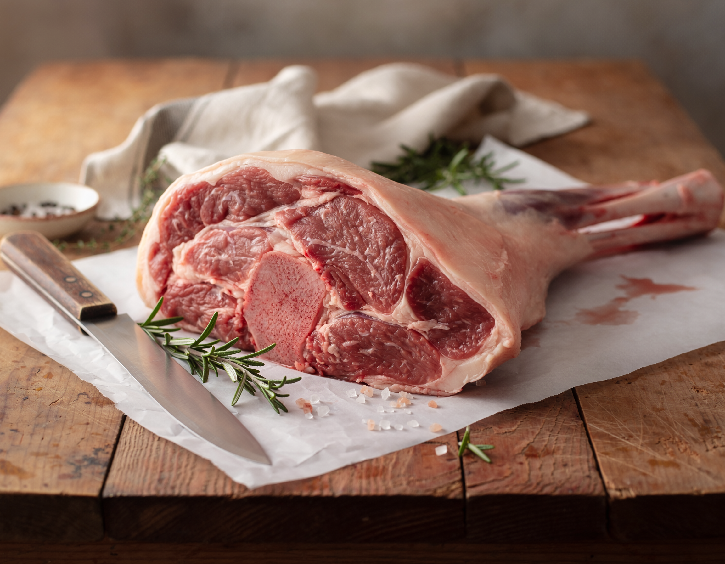 Firefly_fresh butchered lamb shoulder on a table 147004.png
