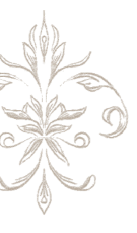 Decorative floral pattern with symmetrical design in beige